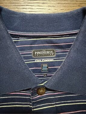 Pinehurst Collection Navy Striped Polo Shirt